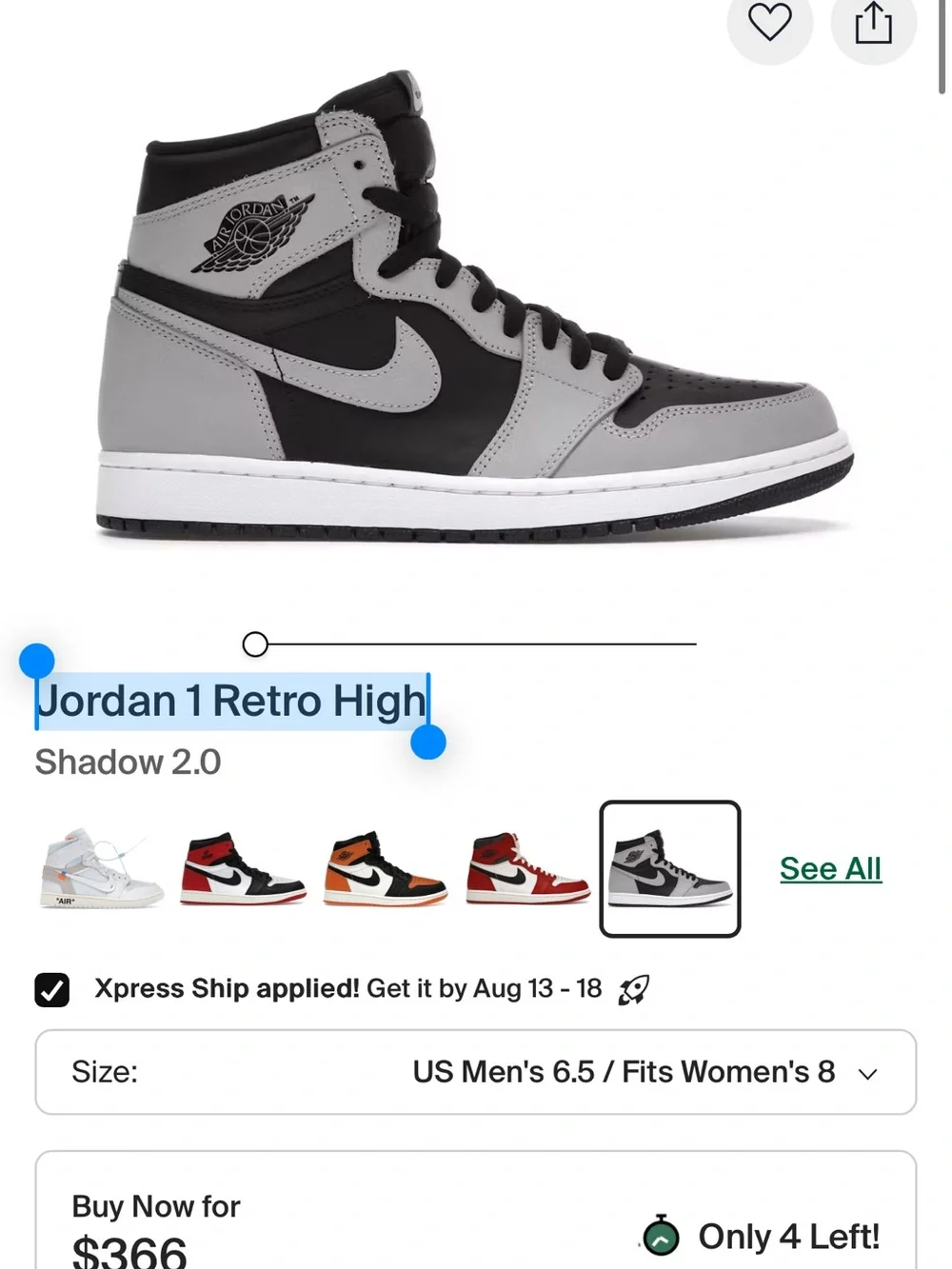 Jordan 1 Retro High Shadow 2.0